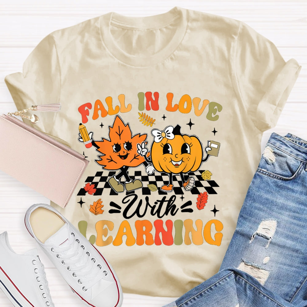 Fall In Love With Learning Maple Leaves And Pumpkins Halloween T-shirt