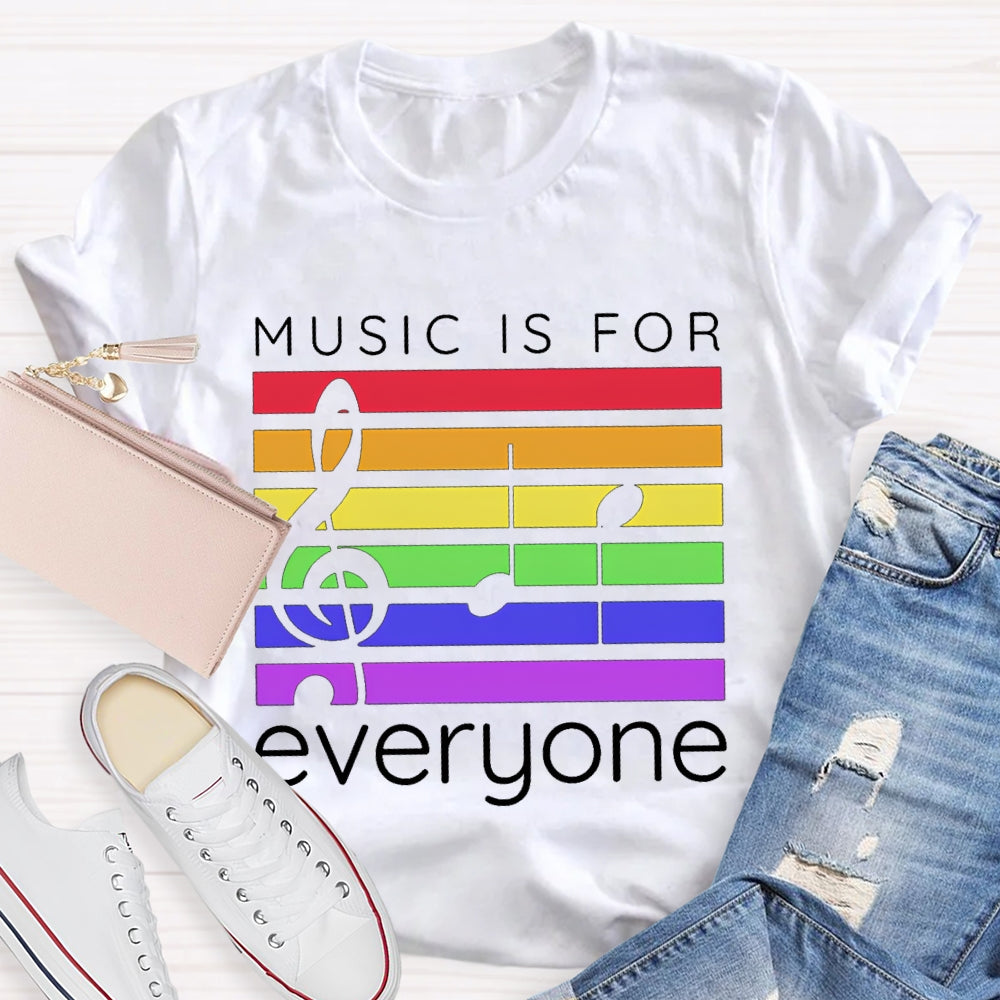 Music Is For Everyone Colored Lines T-shirt