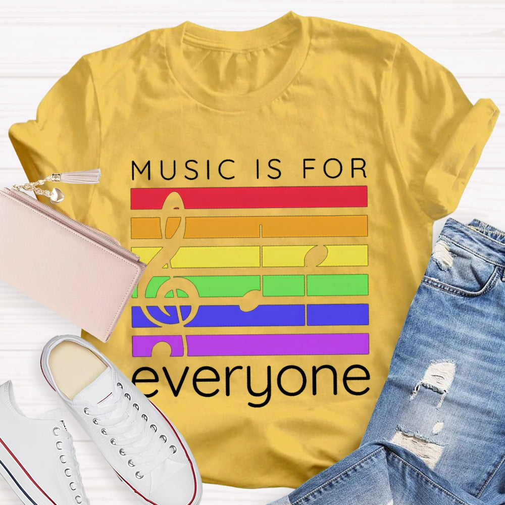 Music Is For Everyone Colored Lines T-shirt