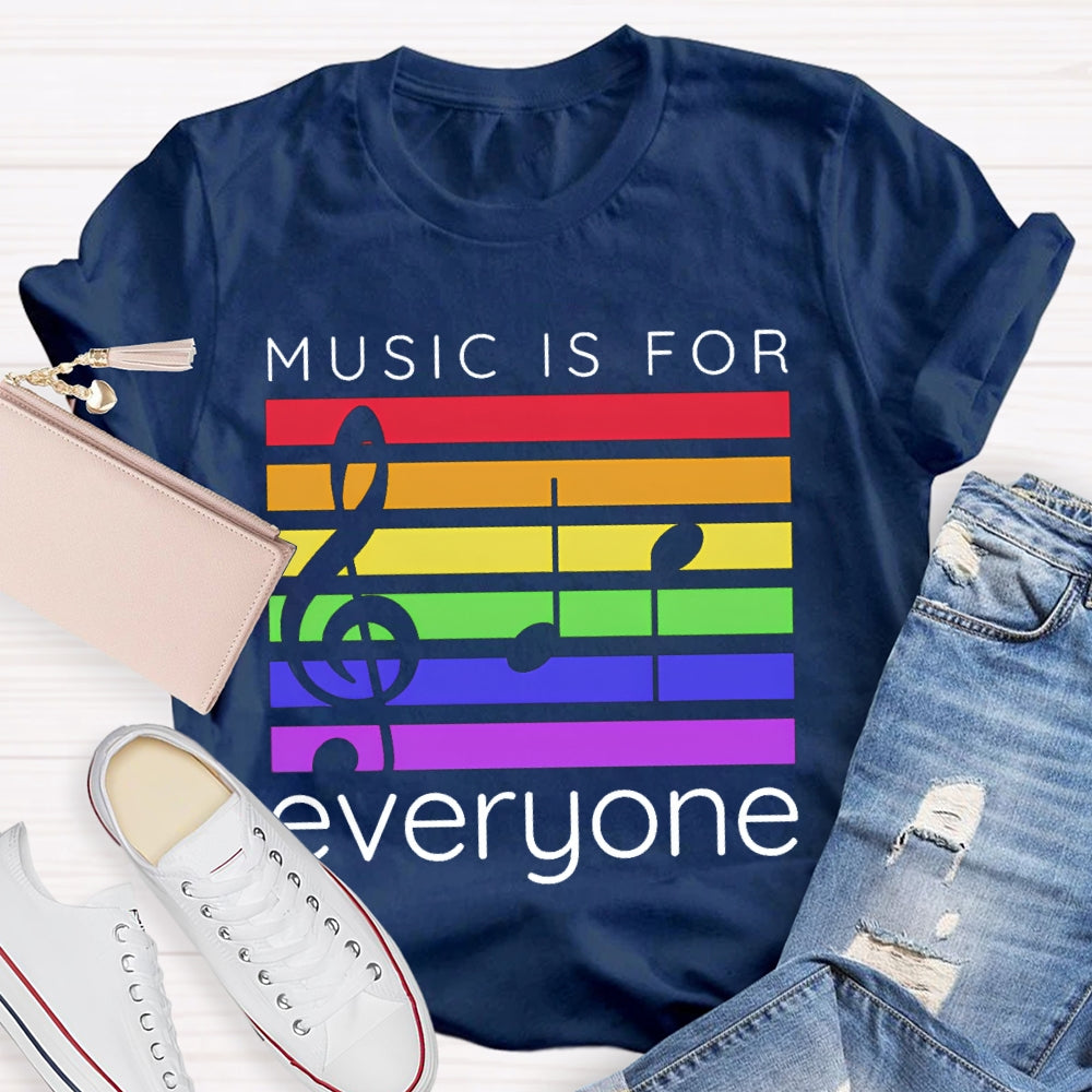 Music Is For Everyone Colored Lines T-shirt