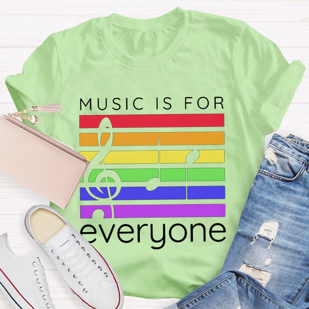 Music Is For Everyone Colored Lines T-shirt