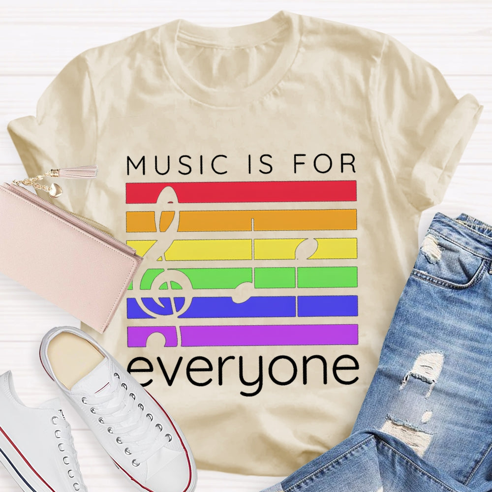 Music Is For Everyone Colored Lines T-shirt