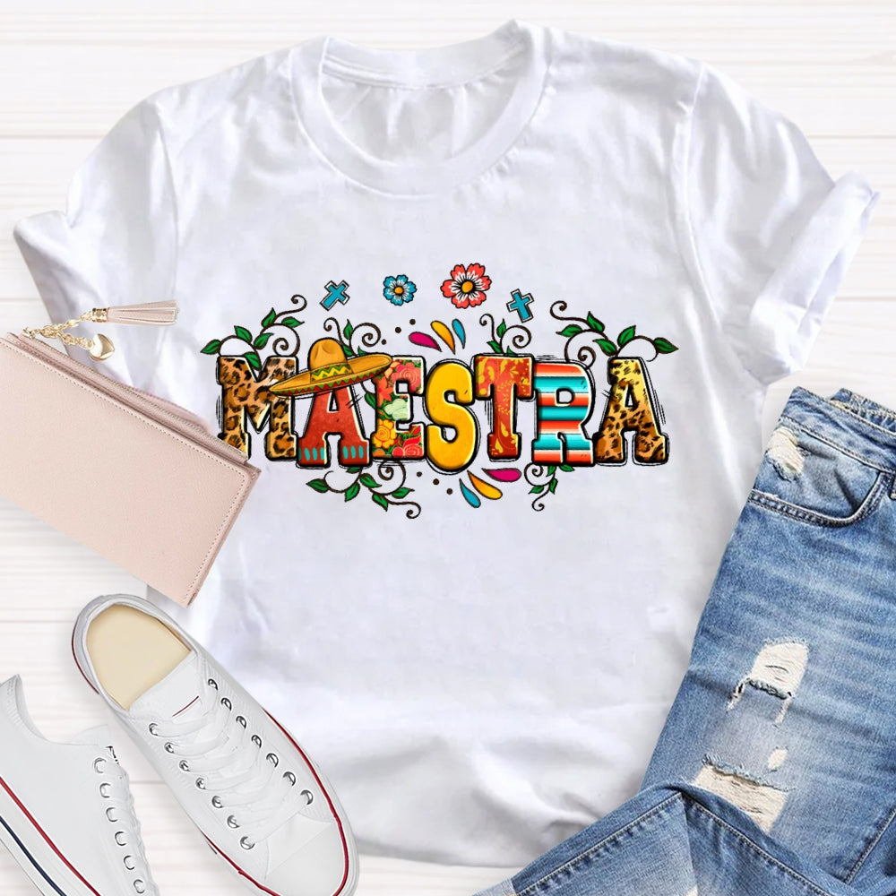 Maestra Leopard Print Funny T-shirt