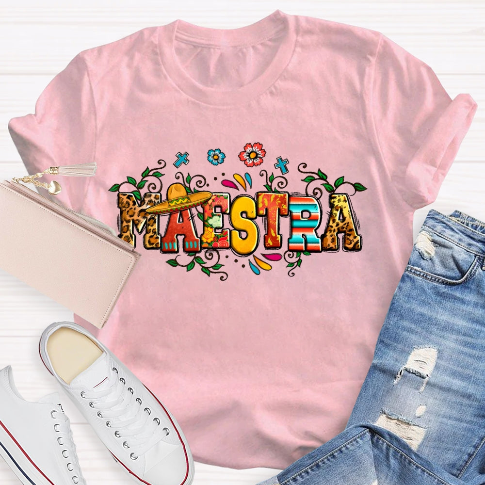 Maestra Leopard Print Funny T-shirt