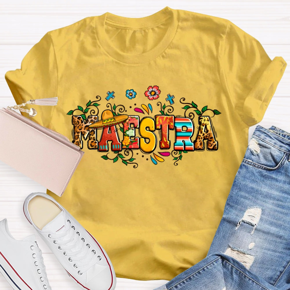 Maestra Leopard Print Funny T-shirt