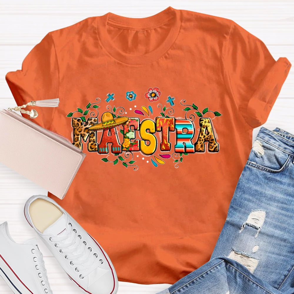 Maestra Leopard Print Funny T-shirt