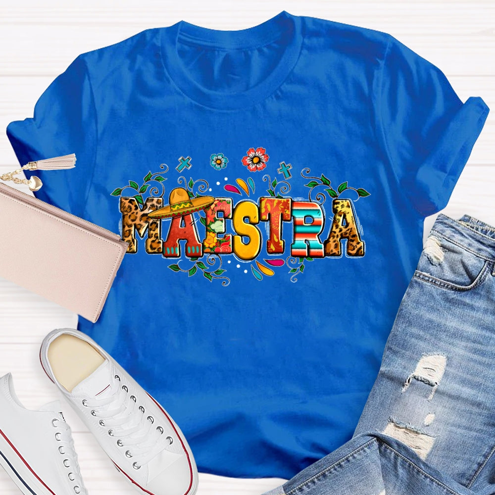 Maestra Leopard Print Funny T-shirt