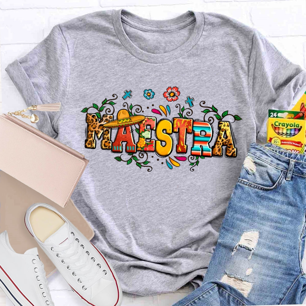 Maestra Leopard Print Funny T-shirt