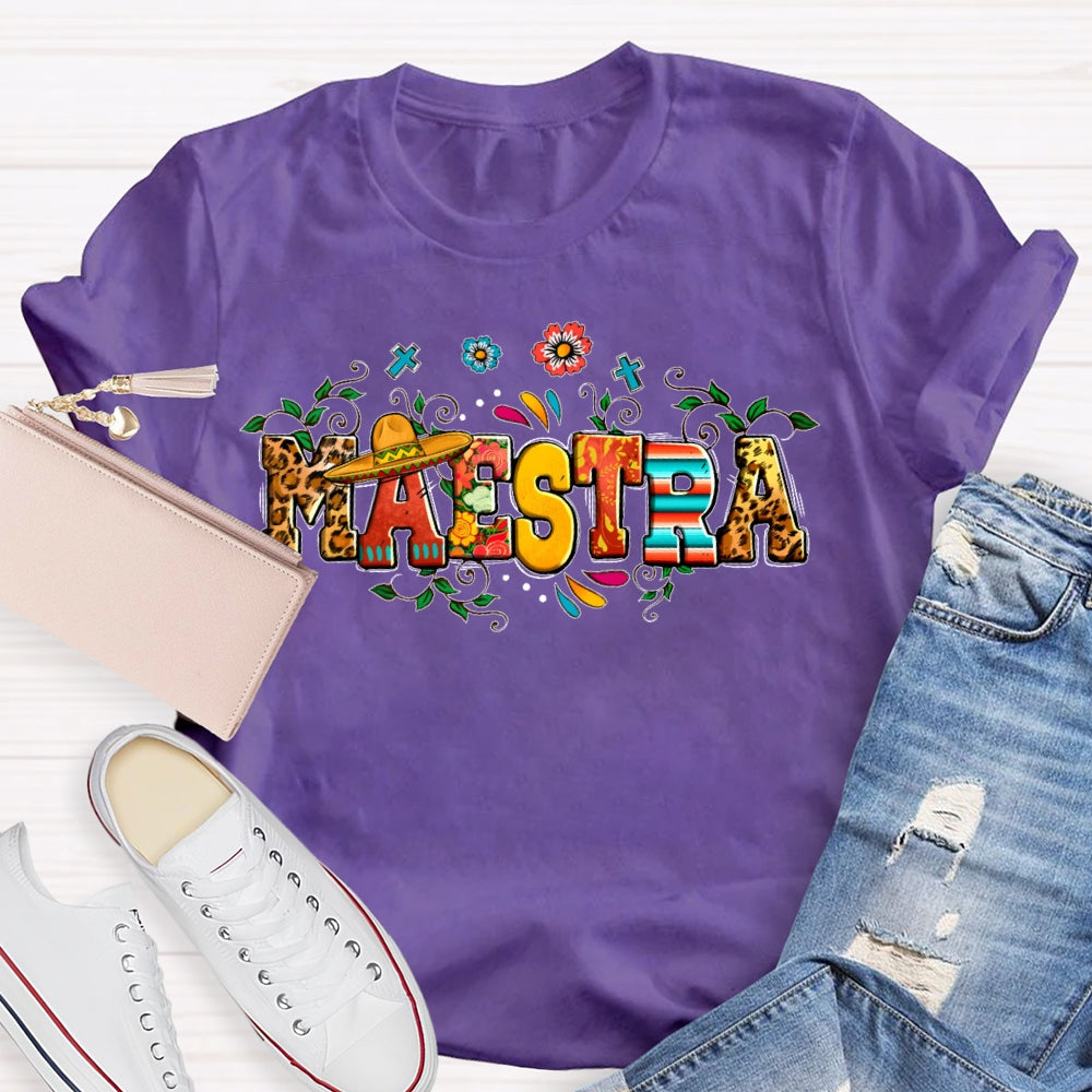 Maestra Leopard Print Funny T-shirt