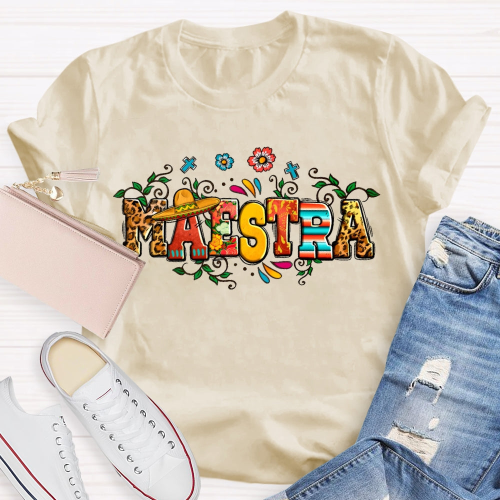 Maestra Leopard Print Funny T-shirt