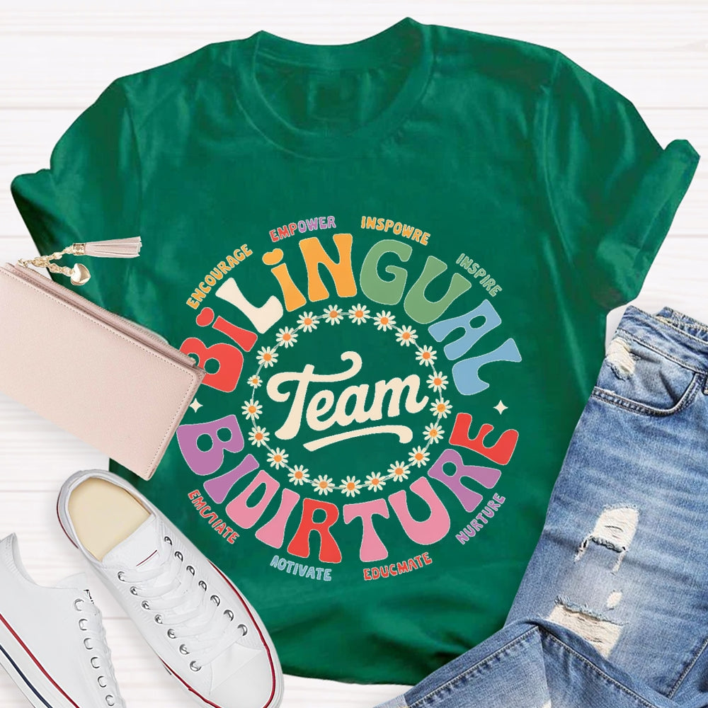 Bilingual Team Bilingual Spanish Teacher T-shirt