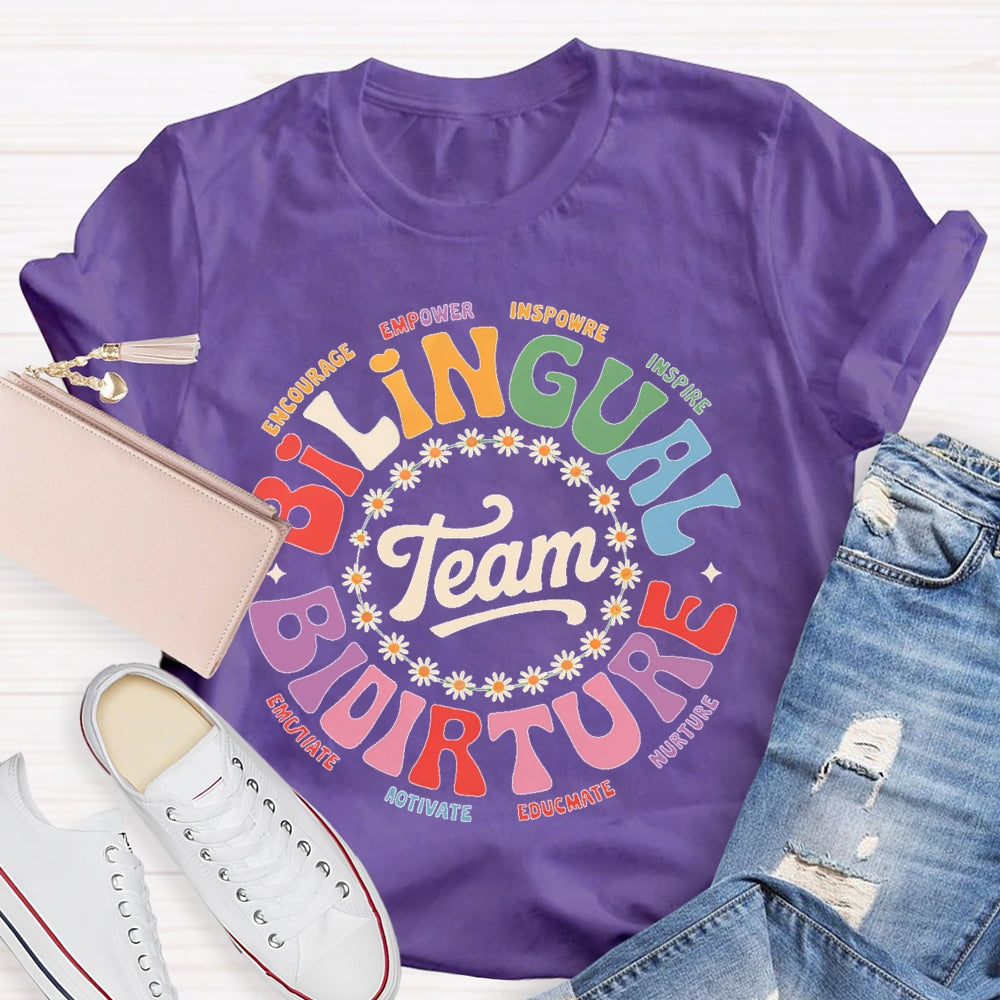Bilingual Team Bilingual Spanish Teacher T-shirt