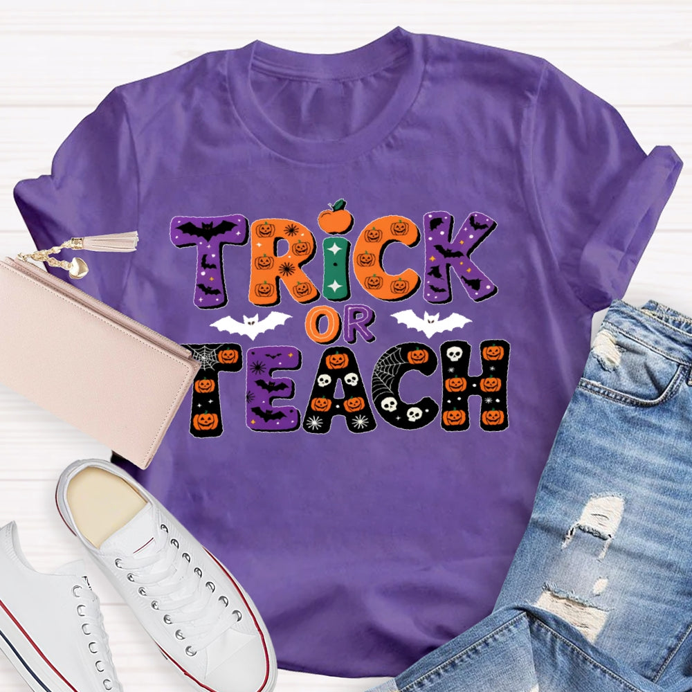 Trick Or Teach Halloween T-shirt