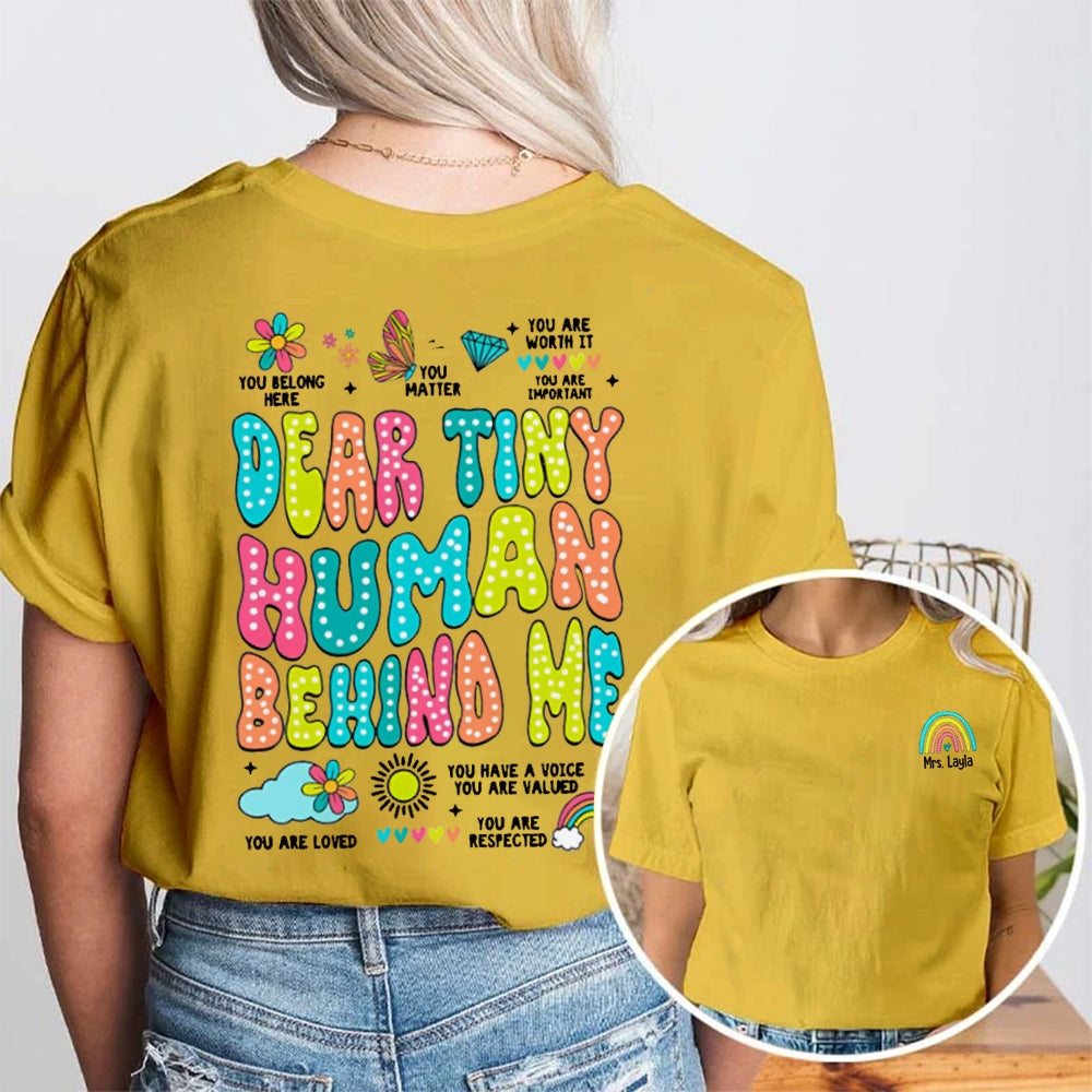 Personalized Teacher Name Butterfly Double-sided printing T-Shirt