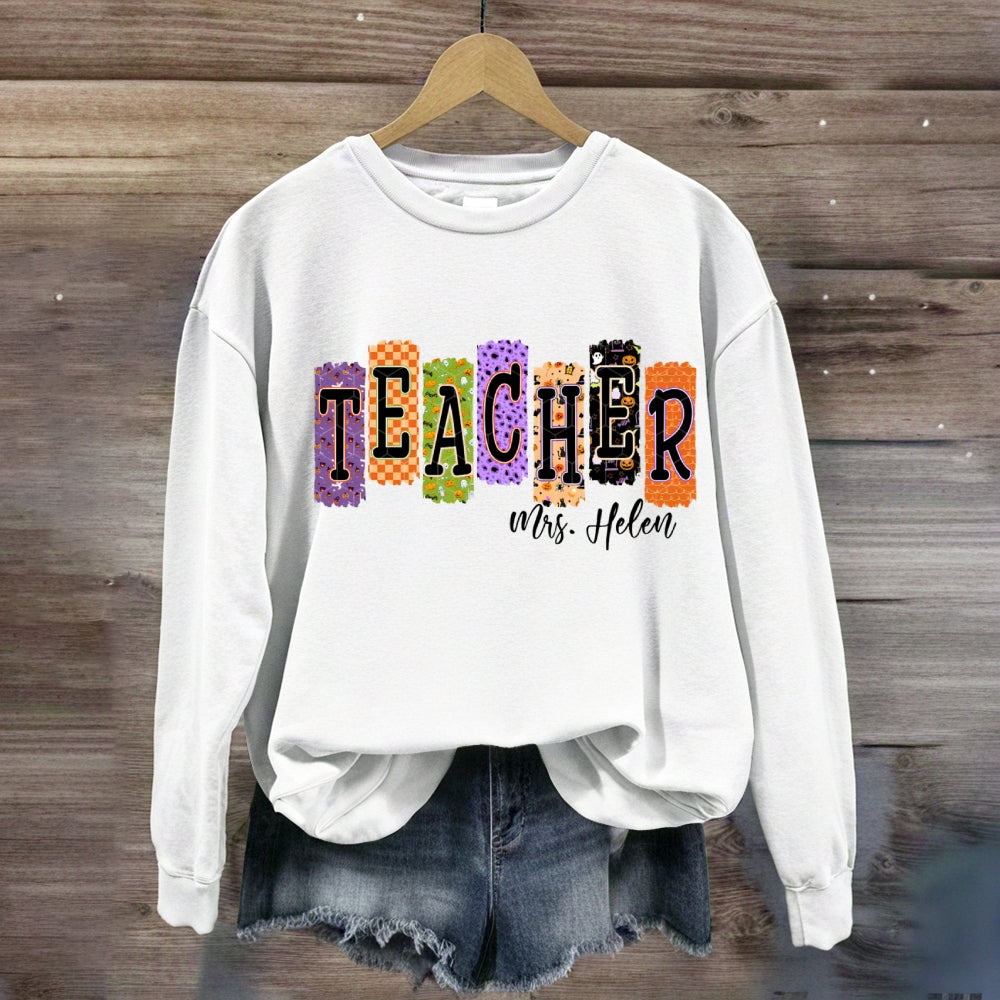 Personalized Name Halloween Vibes Sweatshirt