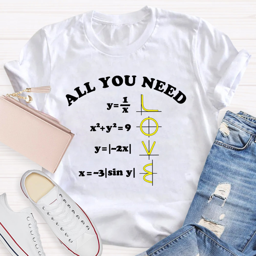 All You Need Is Love Math Funny T-shirt