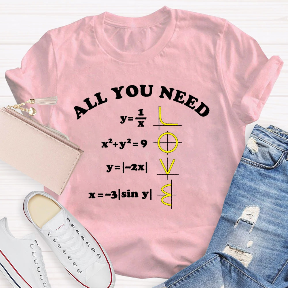 All You Need Is Love Math Funny T-shirt