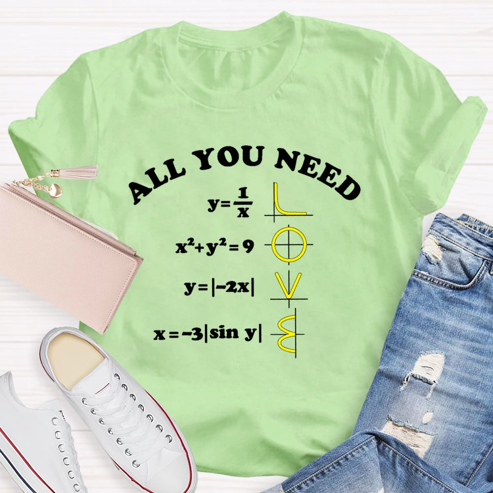 All You Need Is Love Math Funny T-shirt
