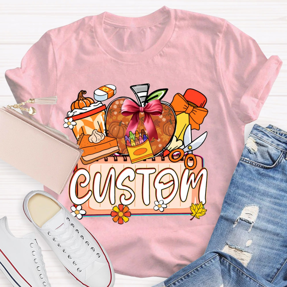Personalized Custom Apples and Crayons T-shirt