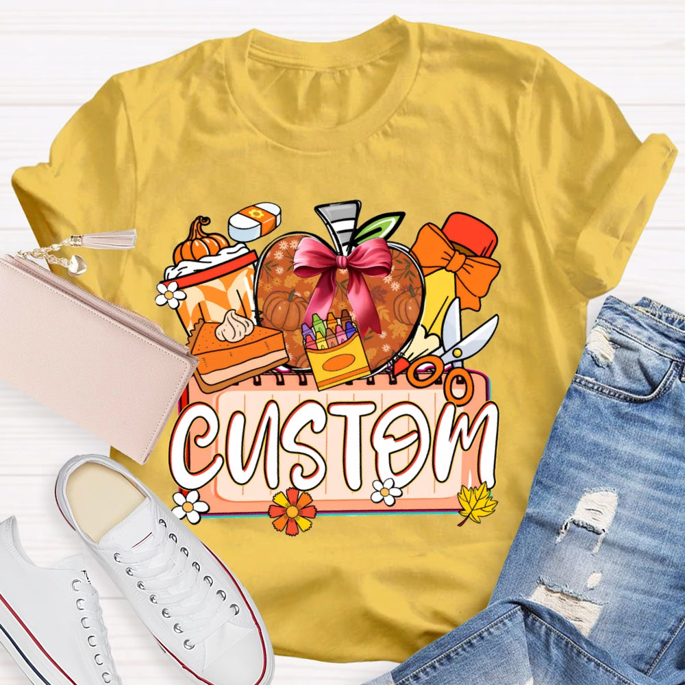 Personalized Custom Apples and Crayons T-shirt