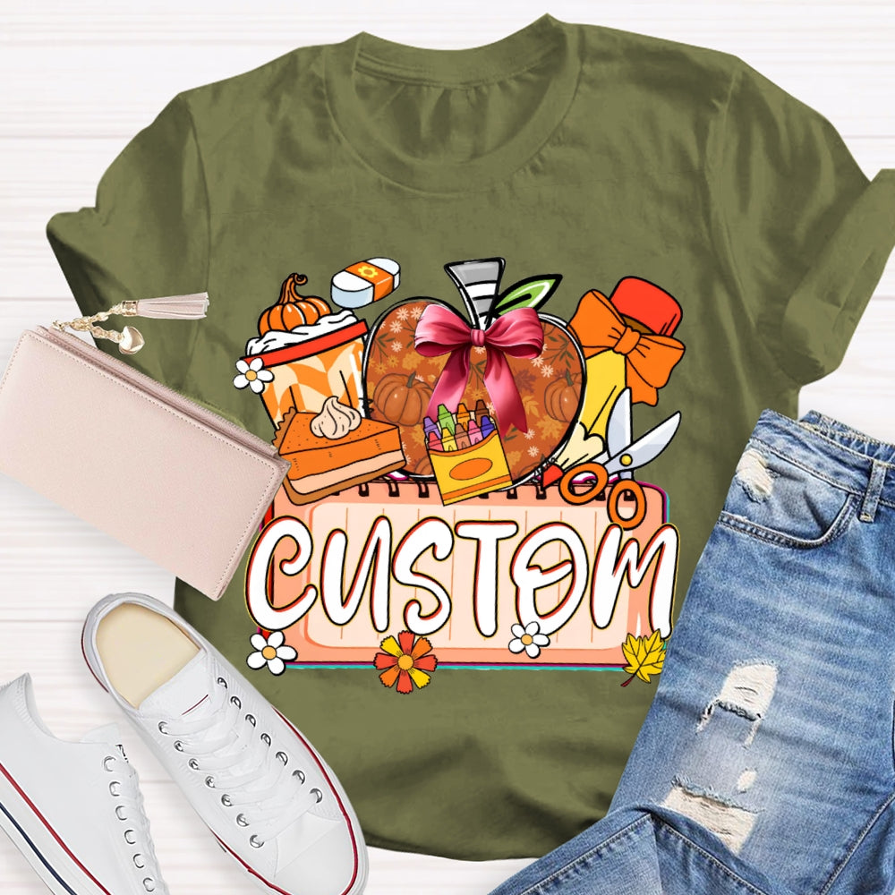 Personalized Custom Apples and Crayons T-shirt