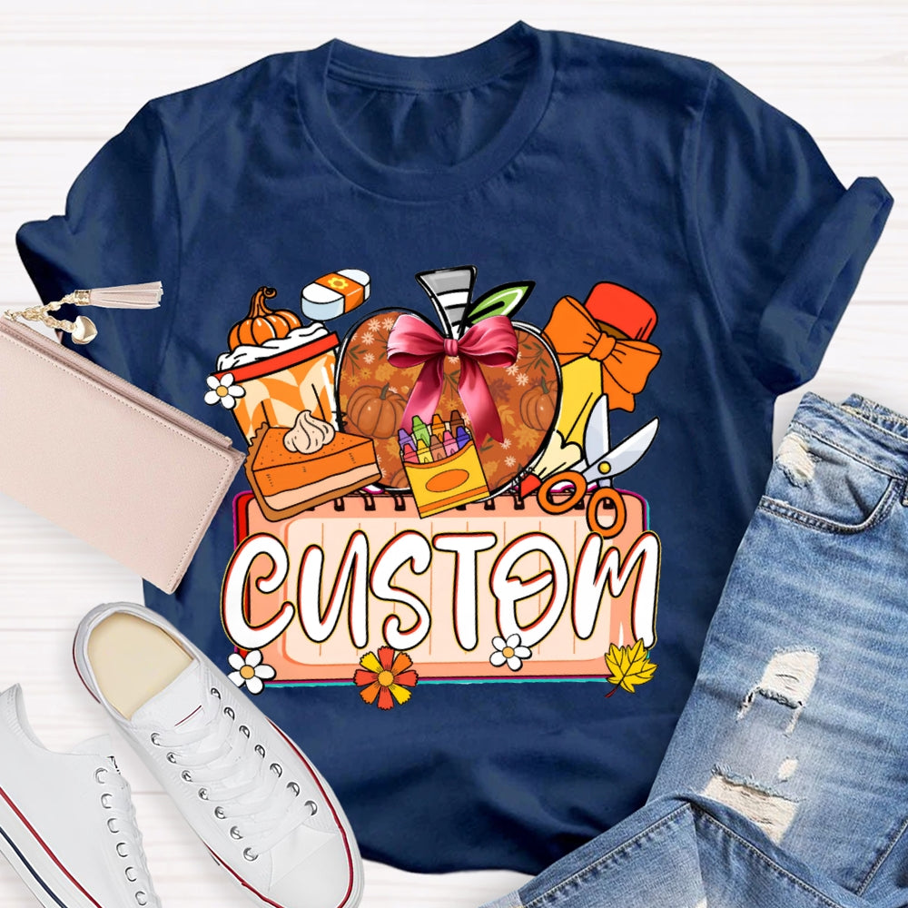 Personalized Custom Apples and Crayons T-shirt