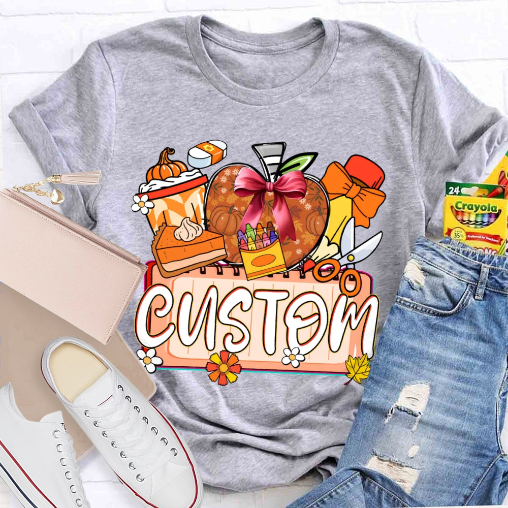 Personalized Custom Apples and Crayons T-shirt
