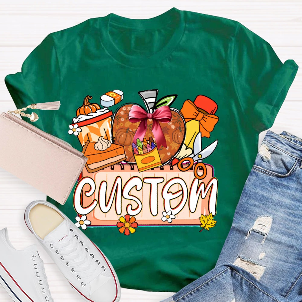 Personalized Custom Apples and Crayons T-shirt