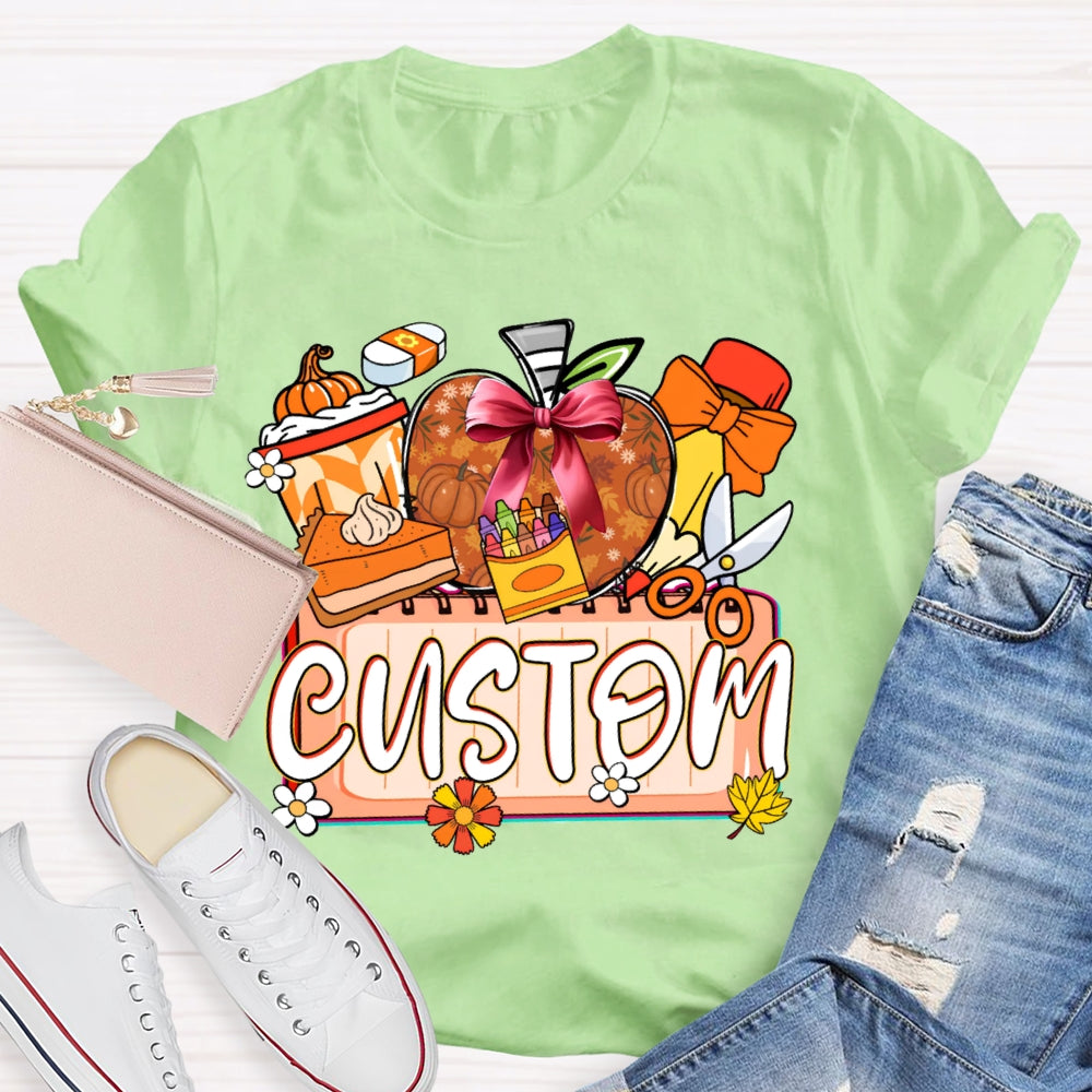 Personalized Custom Apples and Crayons T-shirt