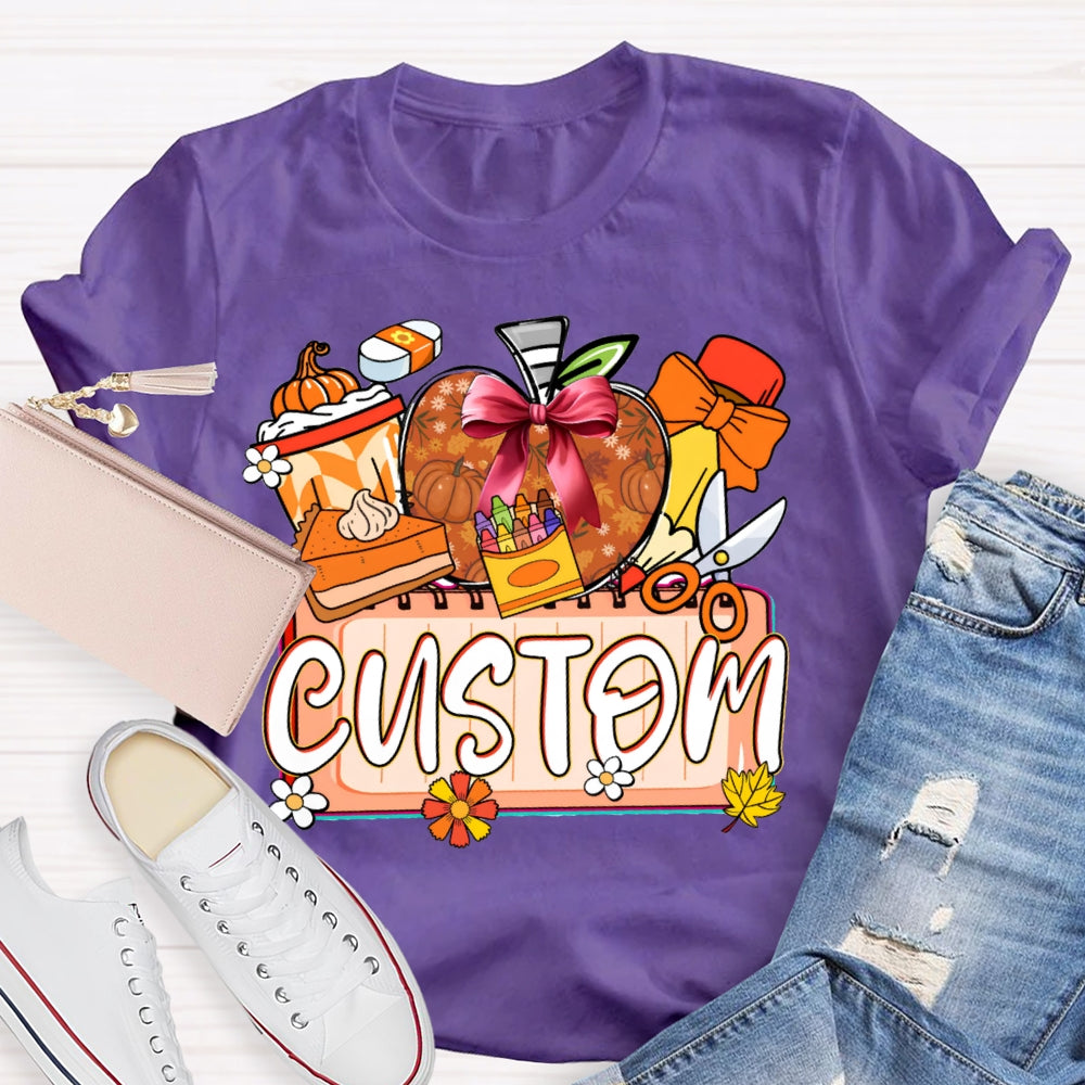 Personalized Custom Apples and Crayons T-shirt