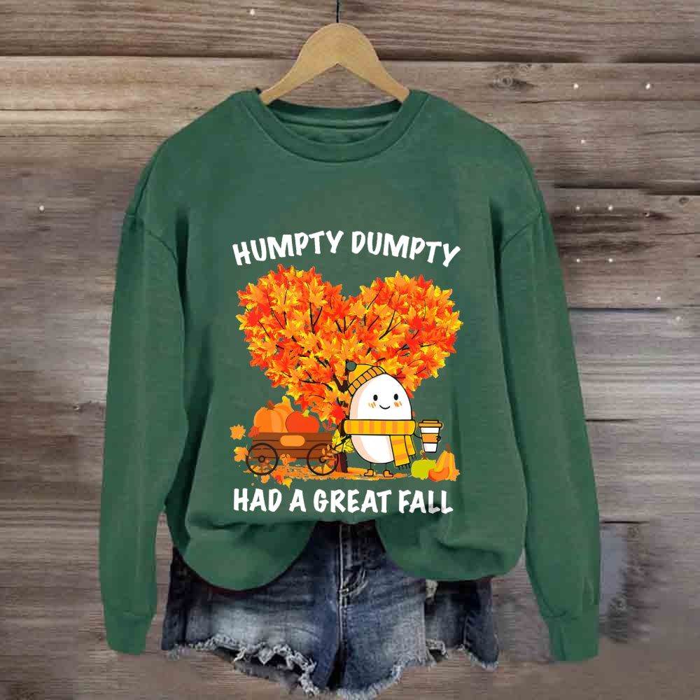 Humpty Happy Autumn Happy Fall Heart Sweatshirt