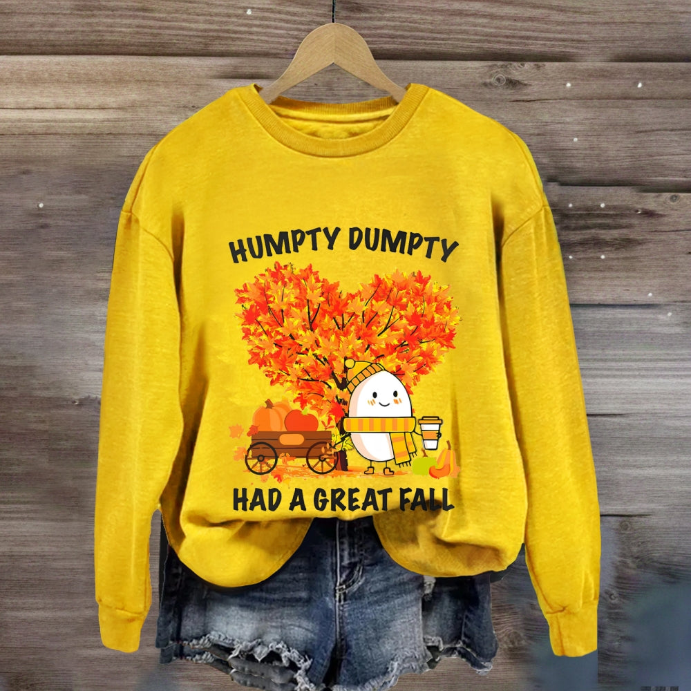 Humpty Happy Autumn Happy Fall Heart Sweatshirt