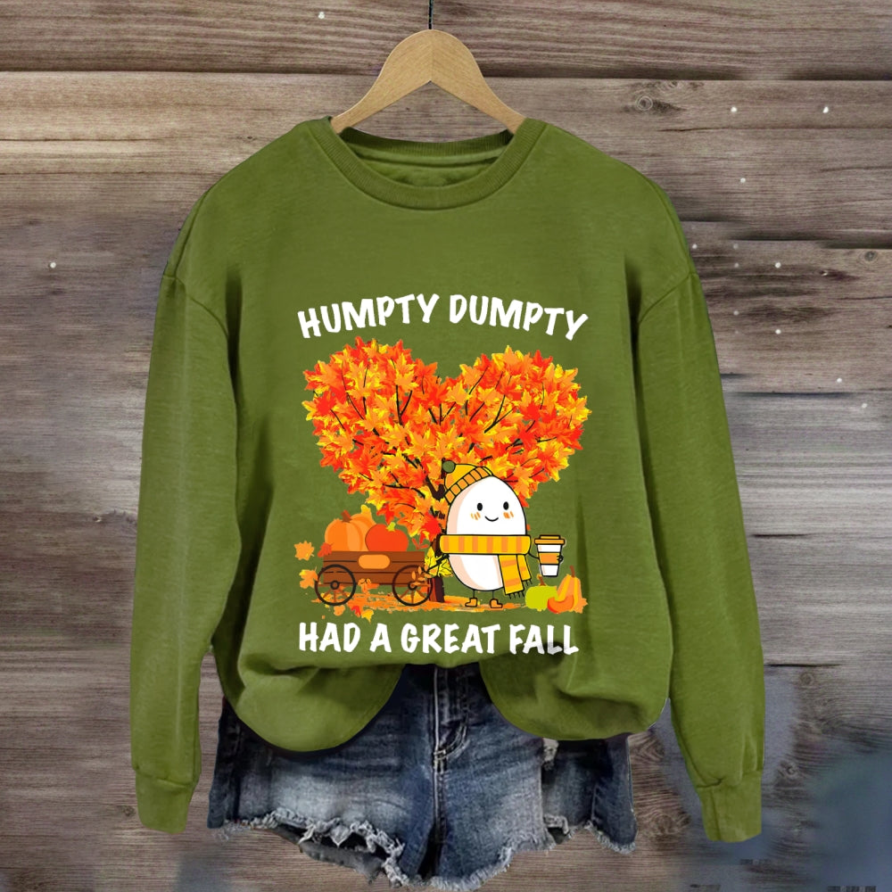 Humpty Happy Autumn Happy Fall Heart Sweatshirt