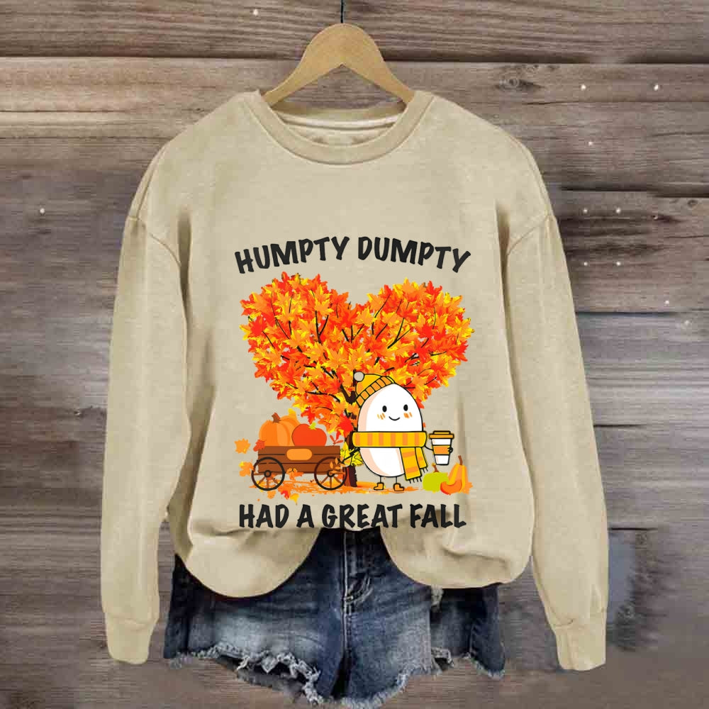 Humpty Happy Autumn Happy Fall Heart Sweatshirt