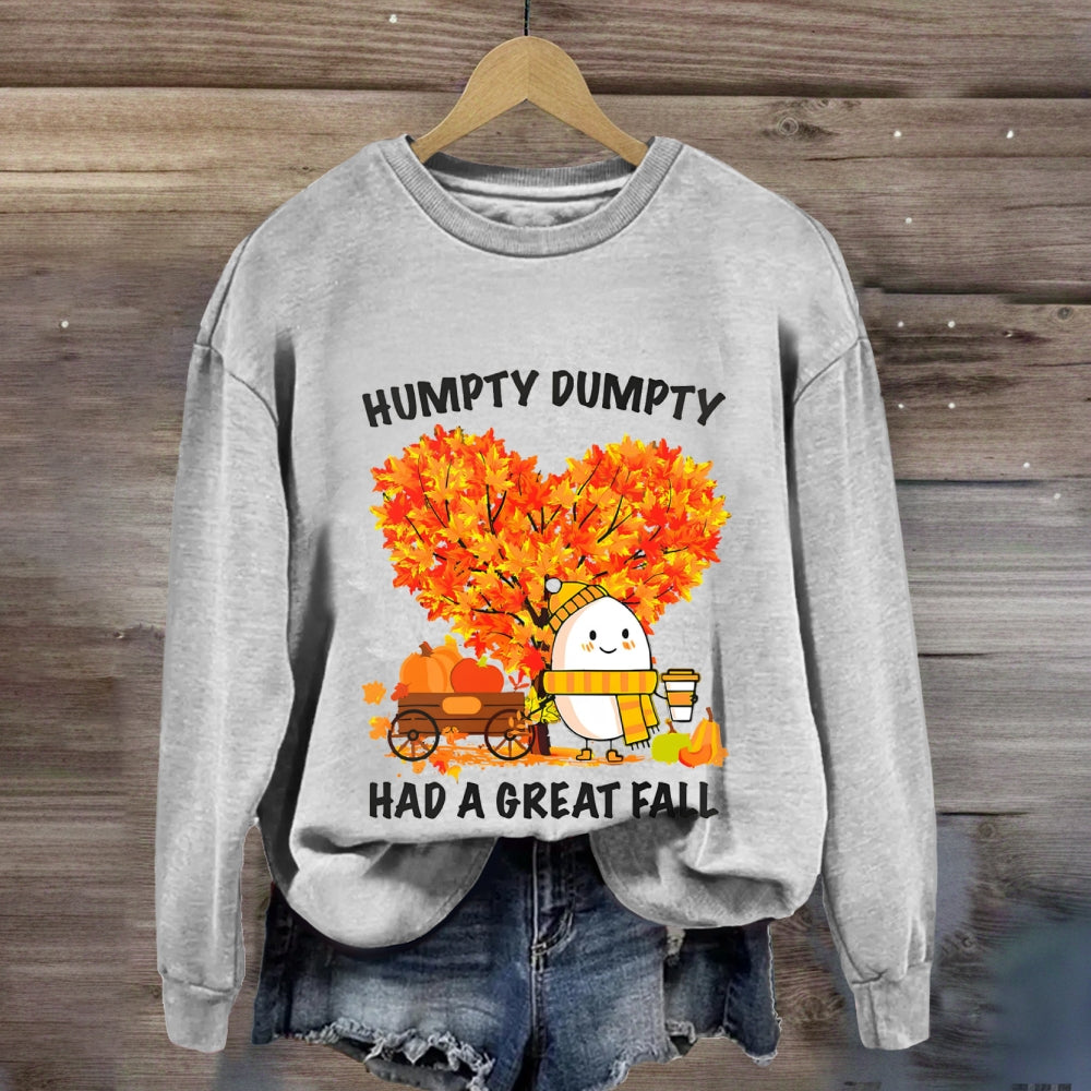 Humpty Happy Autumn Happy Fall Heart Sweatshirt