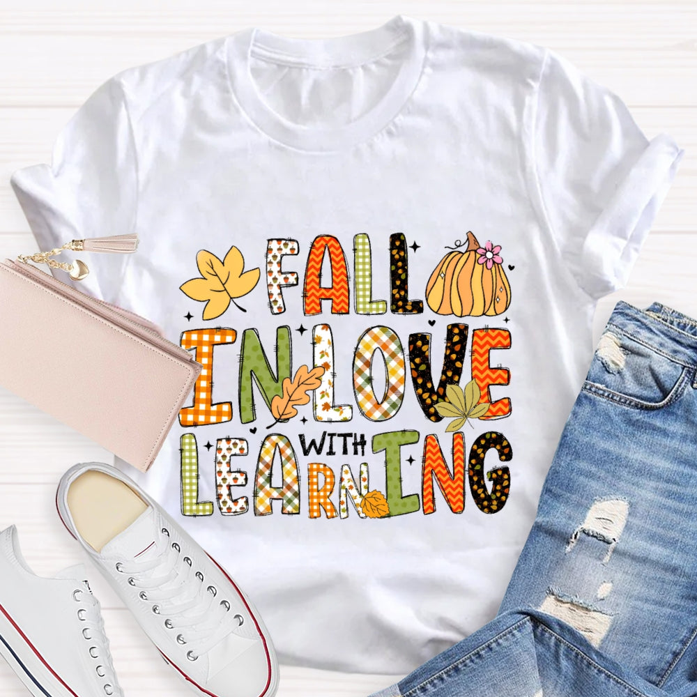 Fall In Love With Learning Fall Season Pumpkin T-Shirt