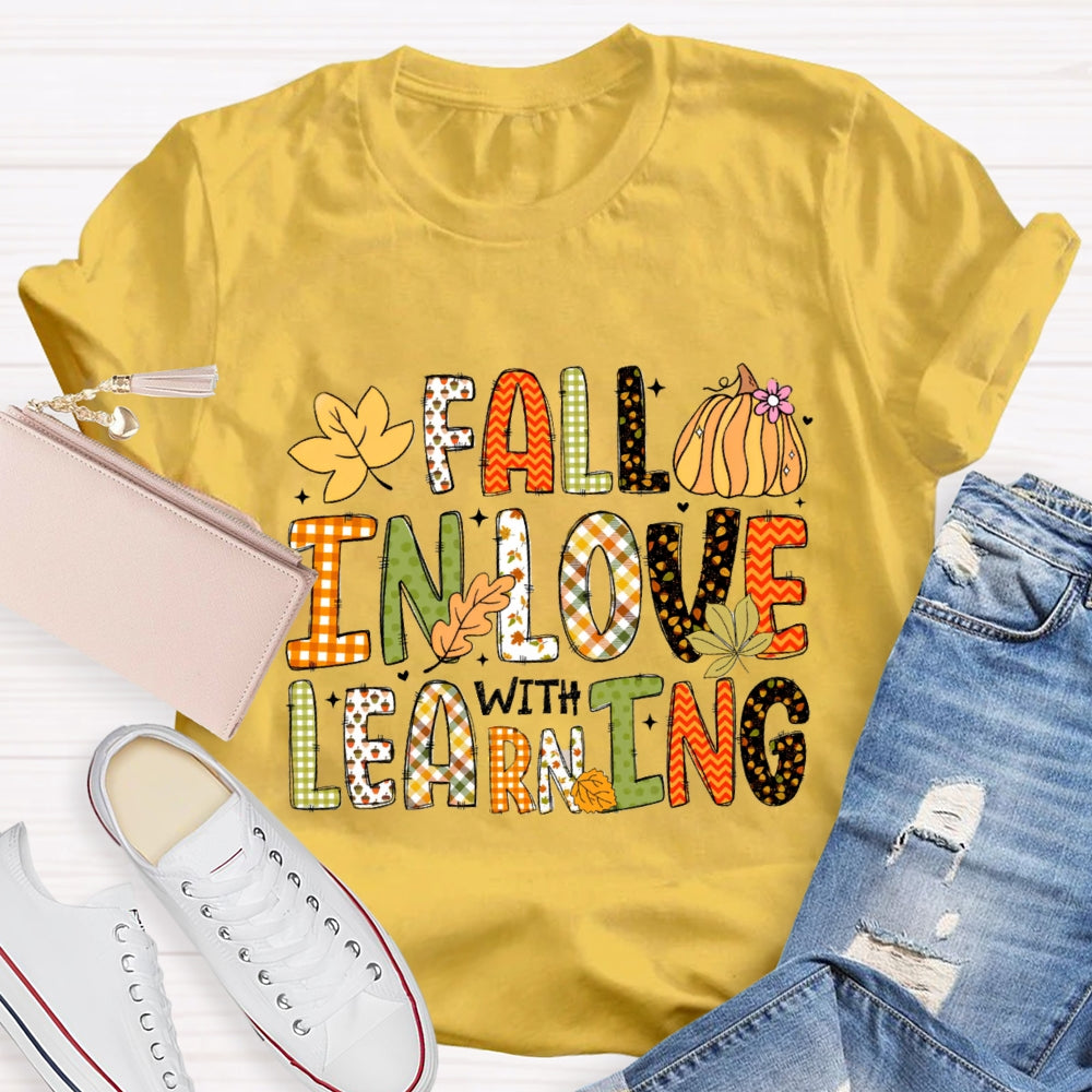 Fall In Love With Learning Fall Season Pumpkin T-Shirt