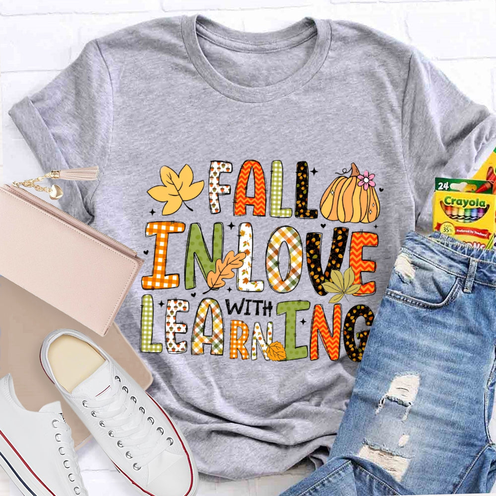 Fall In Love With Learning Fall Season Pumpkin T-Shirt