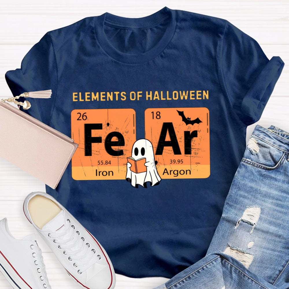 Elements Of Halloween Fear Lron Argon Funny Science And Halloween T-shirt