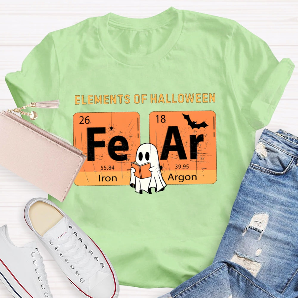 Elements Of Halloween Fear Lron Argon Funny Science And Halloween T-shirt