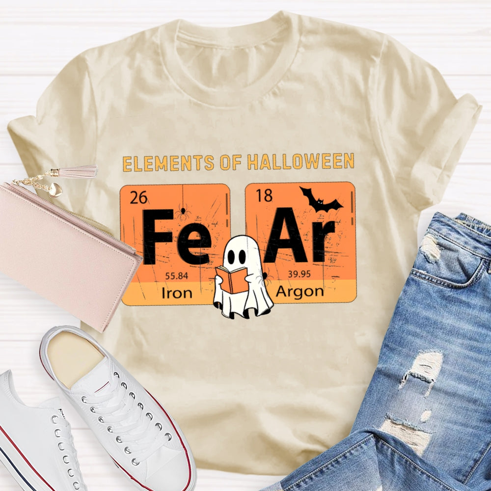 Elements Of Halloween Fear Lron Argon Funny Science And Halloween T-shirt