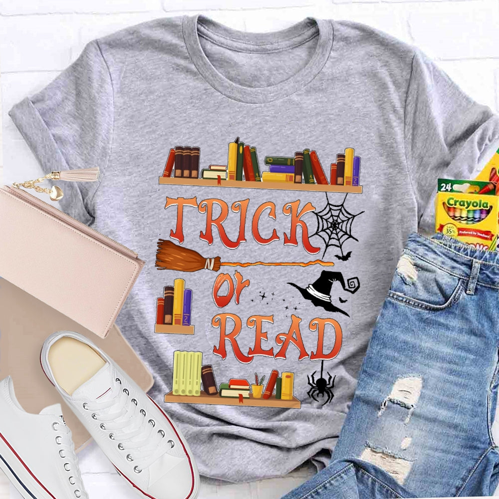 Trick Or Read Funny Teacher Halloween T-shirt