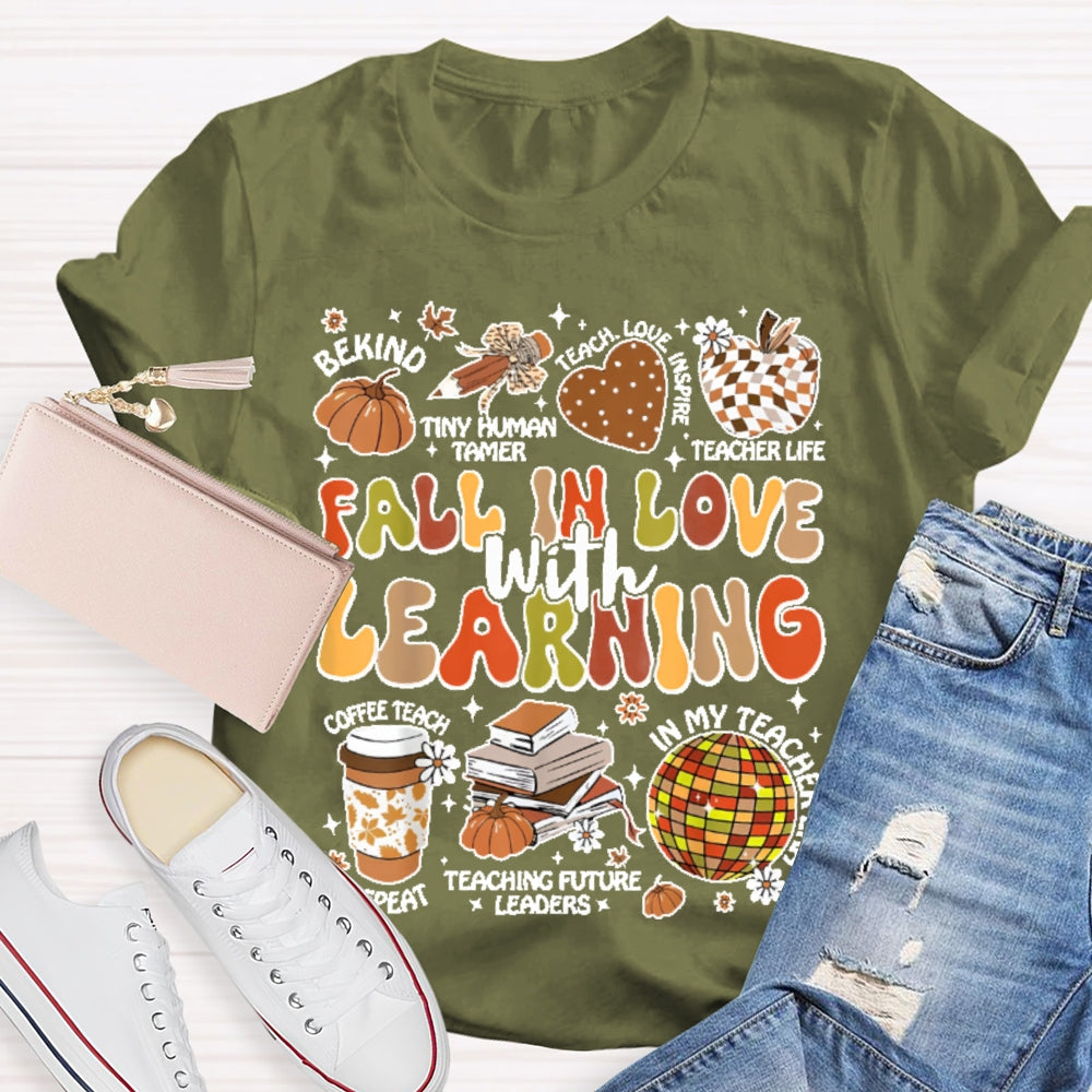 Fall In Love With Learning Funny Letters T-shirt