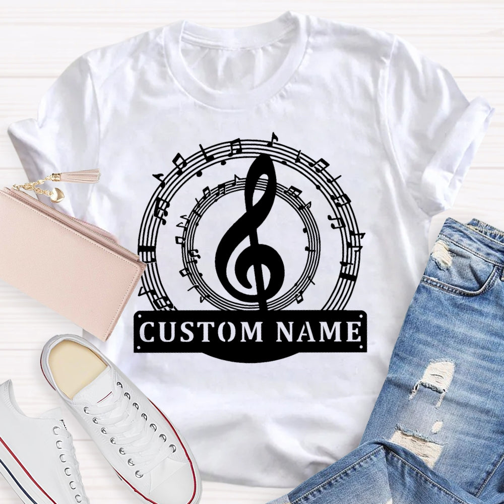 Personalized Name Music Pattern Funny T-shirt