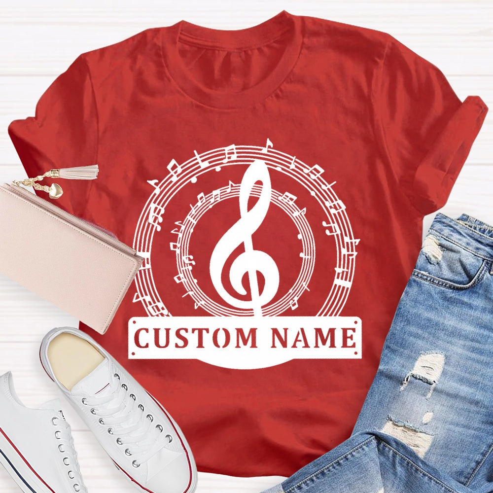 Personalized Name Music Pattern Funny T-shirt