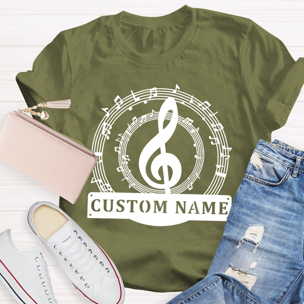 Personalized Name Music Pattern Funny T-shirt