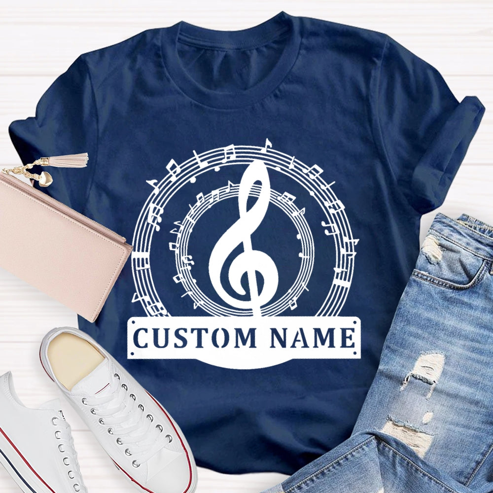 Personalized Name Music Pattern Funny T-shirt