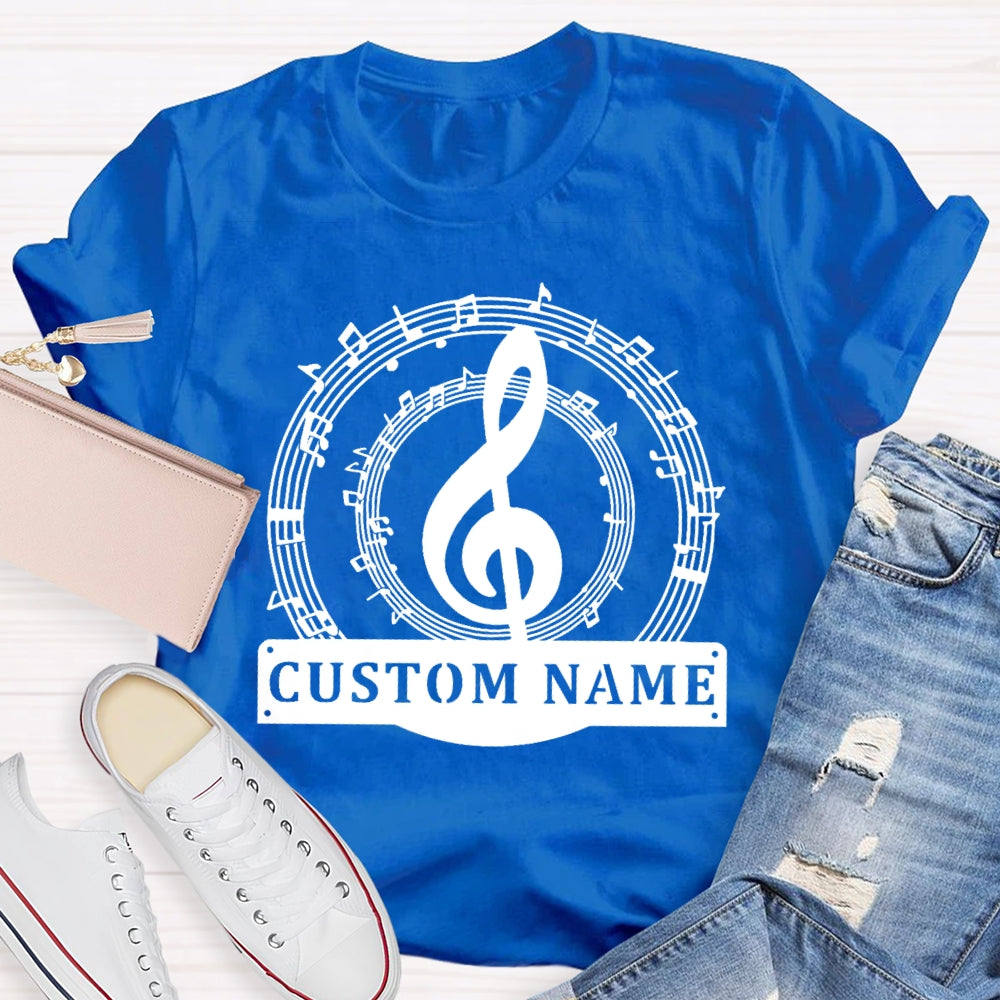 Personalized Name Music Pattern Funny T-shirt