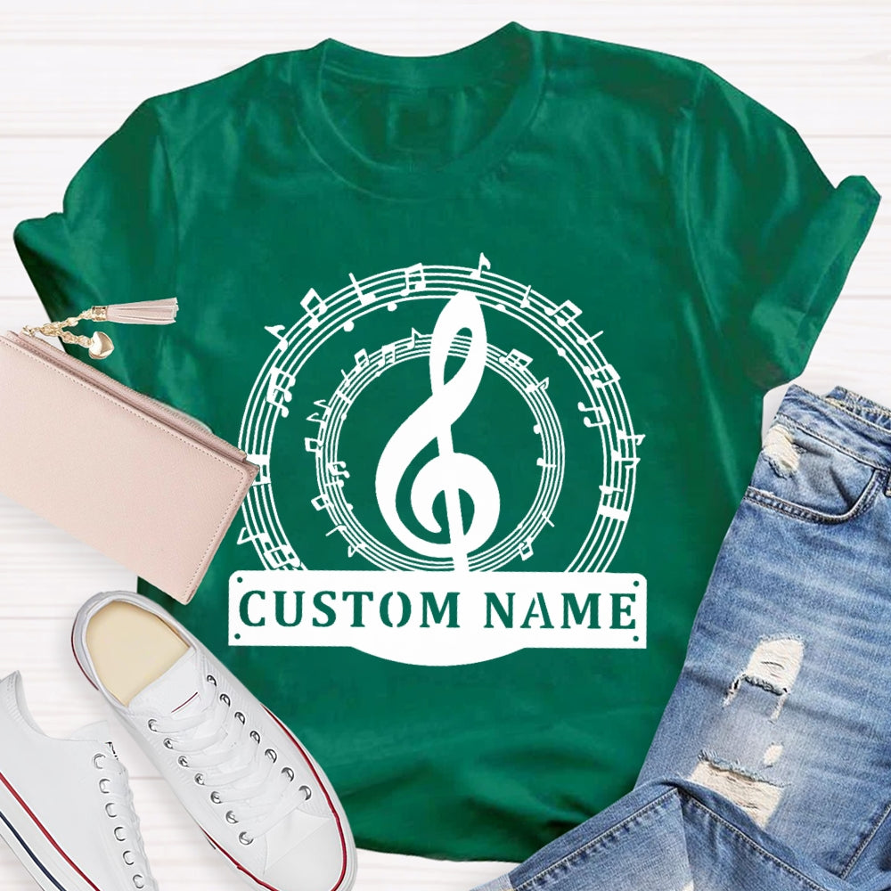 Personalized Name Music Pattern Funny T-shirt