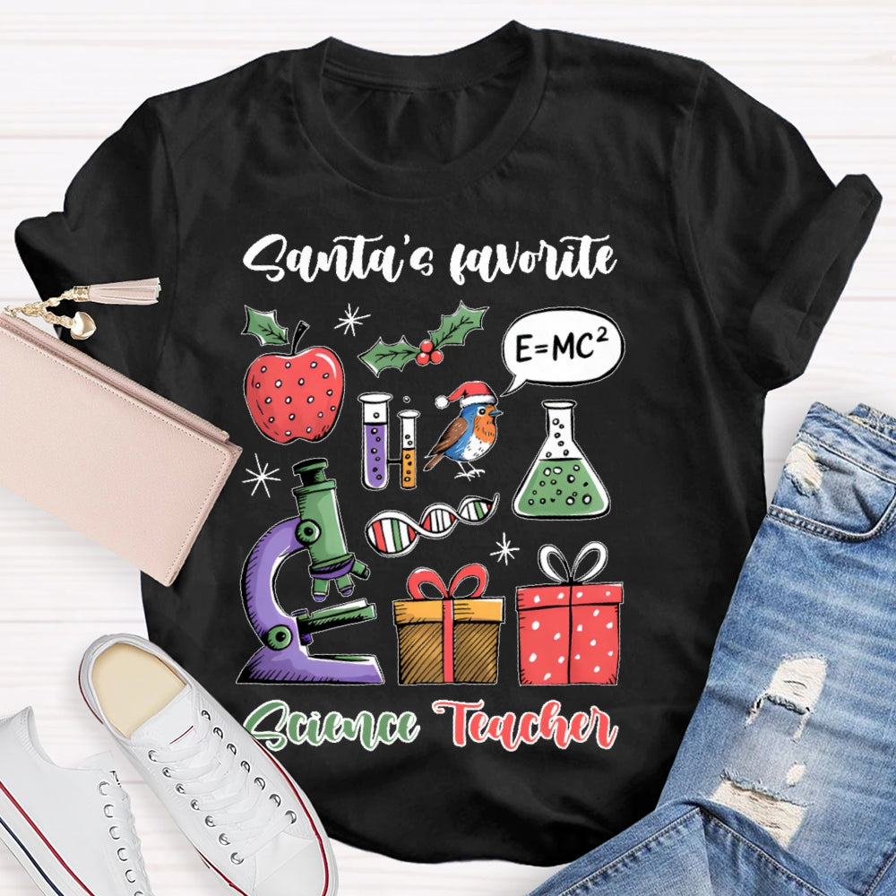 Santa's Favorite Science Teacher T-shirt